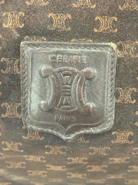 Céline Celine Brown Macadam Suede Boston Bag - Picture 8 of 15